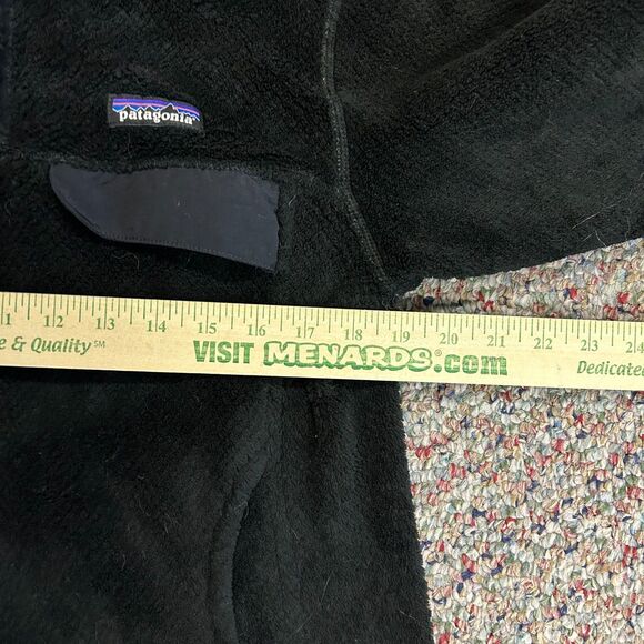 Patagonia Black Re-Tool 1/4 Snap Textured LS Fleece Pullover Size M - Picture 12 of 13